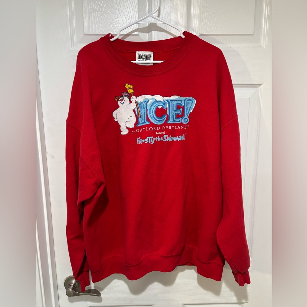 Red Frosty the Snowman Ice at Gaylord Opryland Crew Sweatshirt - Picture 2 of 7